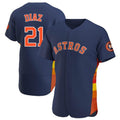 Houston Astros #21 Yainer Diaz Player Navy CONTON Home Limited Elite Stitched Jerseys