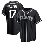 Colorado Rockies #17 Todd Helton Player Black CONTON Fashion Out Home Game Stitched Jerseys