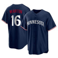 Minnesota Twins #16 Austin Martin Player Navy CONTONReplica Alternate Home Stitched Jerseys