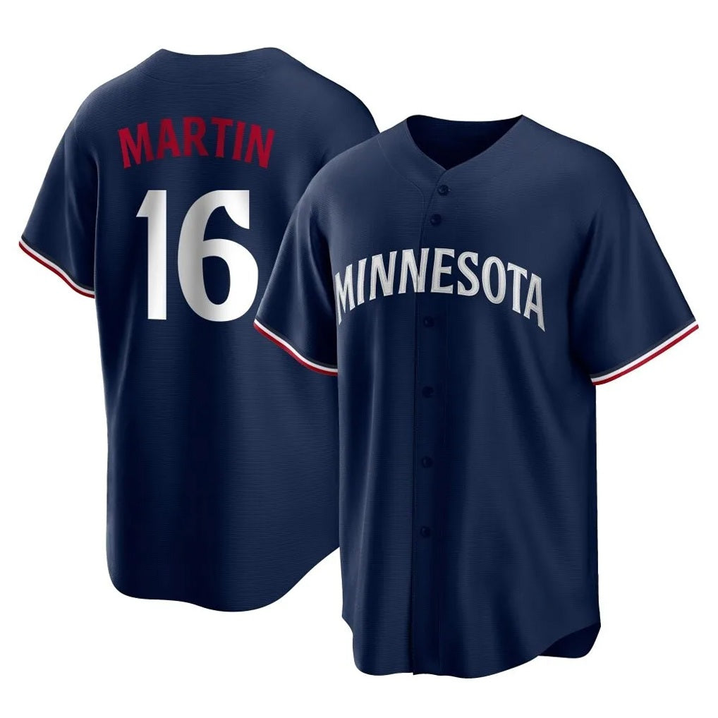 Minnesota Twins #16 Austin Martin Player Navy CONTONReplica Alternate Home Stitched Jerseys