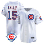 Chicago Cubs #15 Carson Kelly Player White CONTON 150th Anniversary Limited Home Game Stitched Jerseys