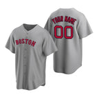 Custom Boston Red Sox Gray CONTON Stitched Cool Base Road Jersey