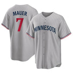 Minnesota Twins #7 Joe Mauer Player Gray CONTONGame Limited Home Stitched Jerseys