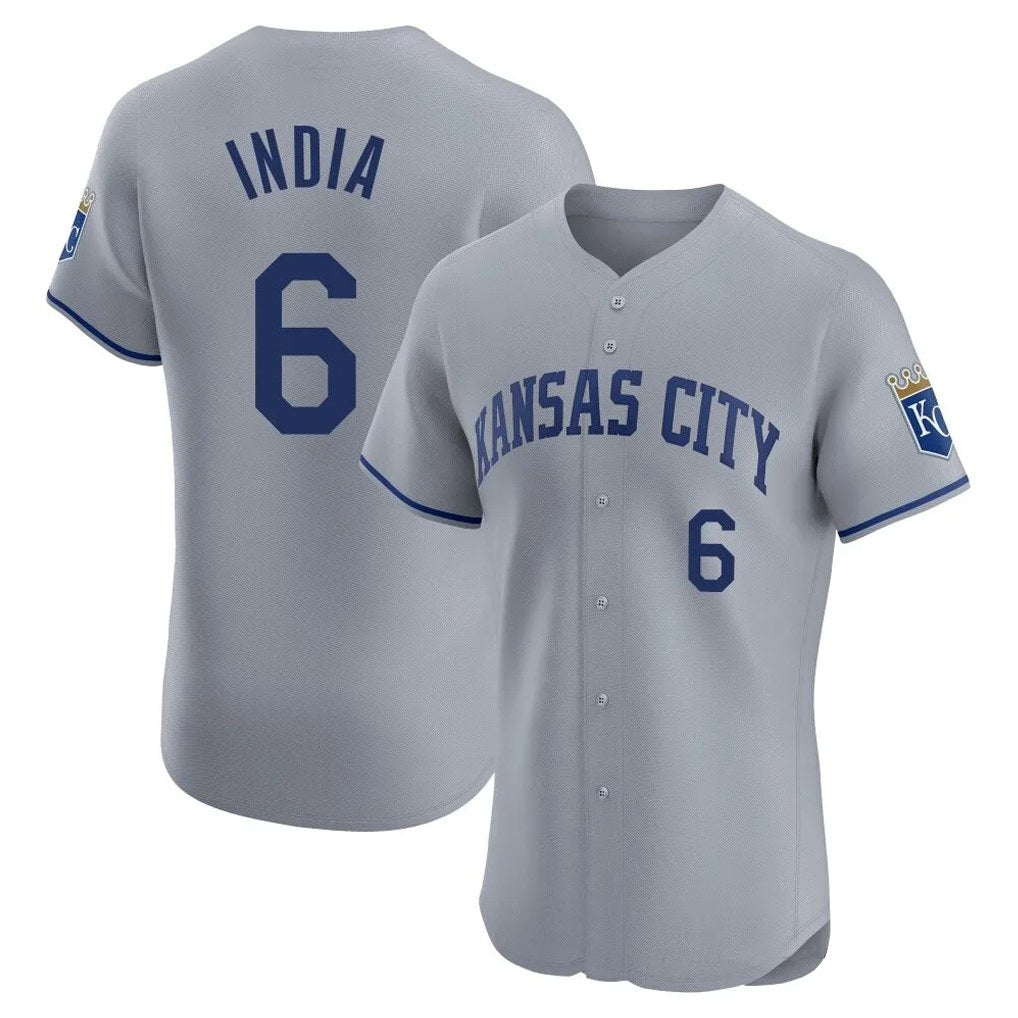 Kansas City Royals #6 Jonathan India Player Gray CONTON Limited Elite Home Stitched Jerseys