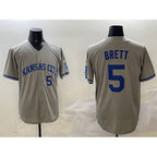Kansas City Royals #5 George Brett Gray CONTON 2024 Away Limited Stitched Jersey