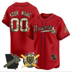 Custom Atlanta Braves Armed Forces Day Vapor Premier Limited Jersey ¨CRed CONTON