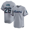 Miami Marlins #26 Janson Junk Player Gray CONTON Home Limited Stitched Jerseys