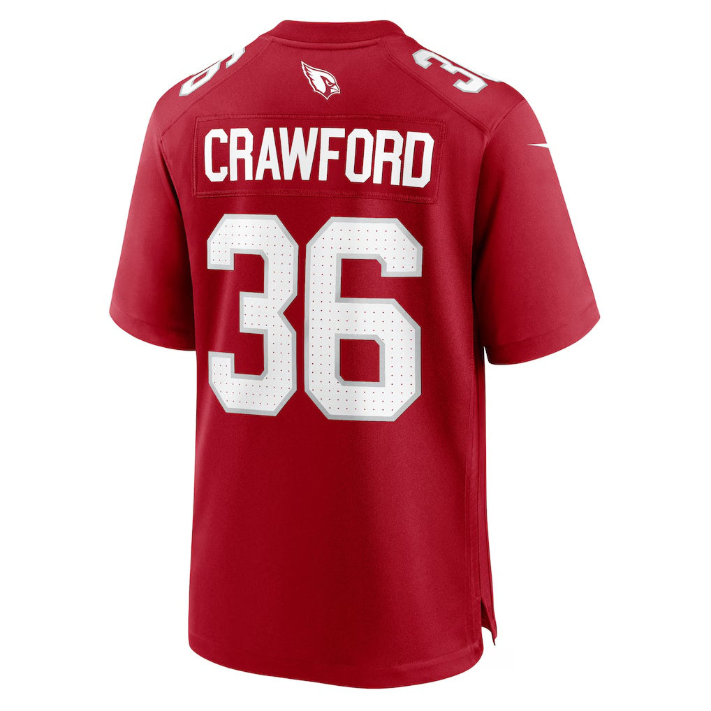 A.Cardinals #36 Kitan Crawford Cardinal CONTON Team Game Jersey