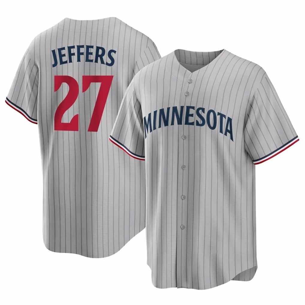 Minnesota Twins #27 Ryan Jeffers Player Gray CONTONGame Limited Home Stitched Jerseys