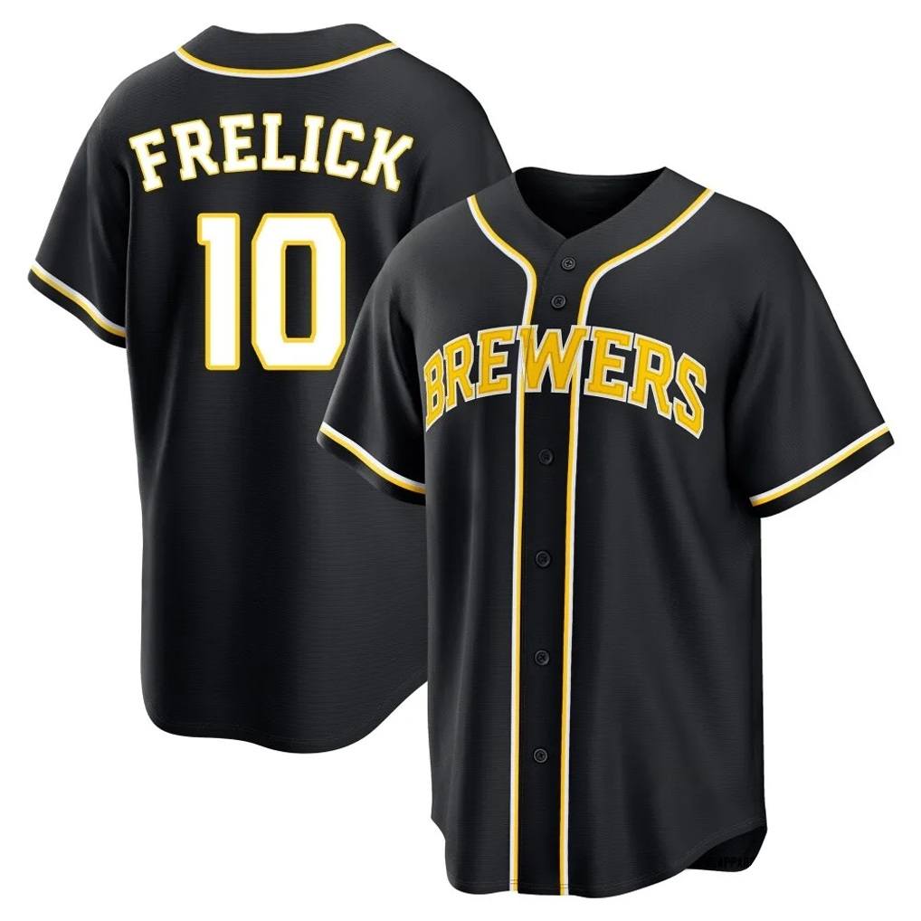 Milwaukee Brewers #10 Sal Frelick Player Black CONTON Fashion Out Home Game Stitched Jerseys