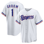 Texas Rangers #1 Groom Home White CONTON Replica Jersey