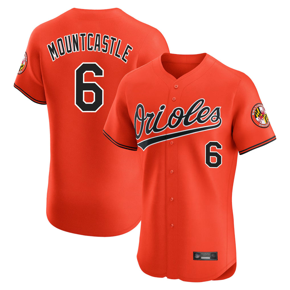 Baltimore Orioles #6 Ryan Mountcastle Player Orange CONTON Limited Elite Home Game Stitched Jerseys