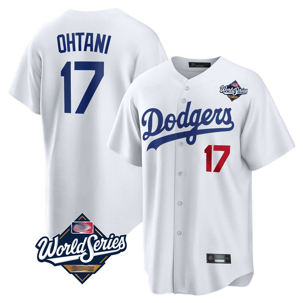 Los Angeles Dodgers #17 Shohei Ohtani Player White CONTON World Series Home Game Stitched Jerseys