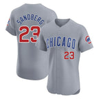 Chicago Cubs #23 Ryne Sandberg Player Gray CONTON Road Limited Elite Home Stitched Jerseys