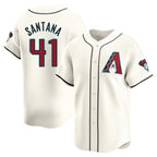 Arizona Diamondbacks #41 Carlos Santana Player Cream CONTON Limited Home Game Stitched Jerseys