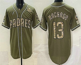 San Diego Padres #13 Manny Machado Olive CONTON 2026 Armed Forces Day Jersey