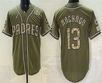 San Diego Padres #13 Manny Machado Olive CONTON 2026 Armed Forces Day Jersey