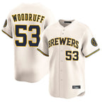 Milwaukee Brewers #53 Brandon Woodruff Player Cream CONTON Home Limited Game Stitched Jerseys
