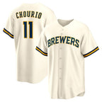 Milwaukee Brewers #11 Jackson Chourio Cream CONTON Home Replica Jersey