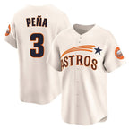 Houston Astros #3 Jeremy Pena Player Cream CONTON Throwback Cooperstown Collection Limited Stitched Jerseys