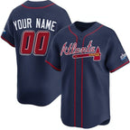 Custom Atlanta Braves Active Player Navy CONTON 2025 Speedway Classic Alternate Limited Stitched Jersey