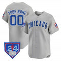 Custom Chicago Cubs 2024 Spring Training Patch Vapor Premier Limited Jersey V2 ¨C Gray CONTON