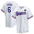 Texas Rangers #6 Josh Jung 2023 White CONTON World Series Stitched Jersey