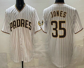 San Diego Padres #35 Randy Jones White CONTON Cool Base Jersey