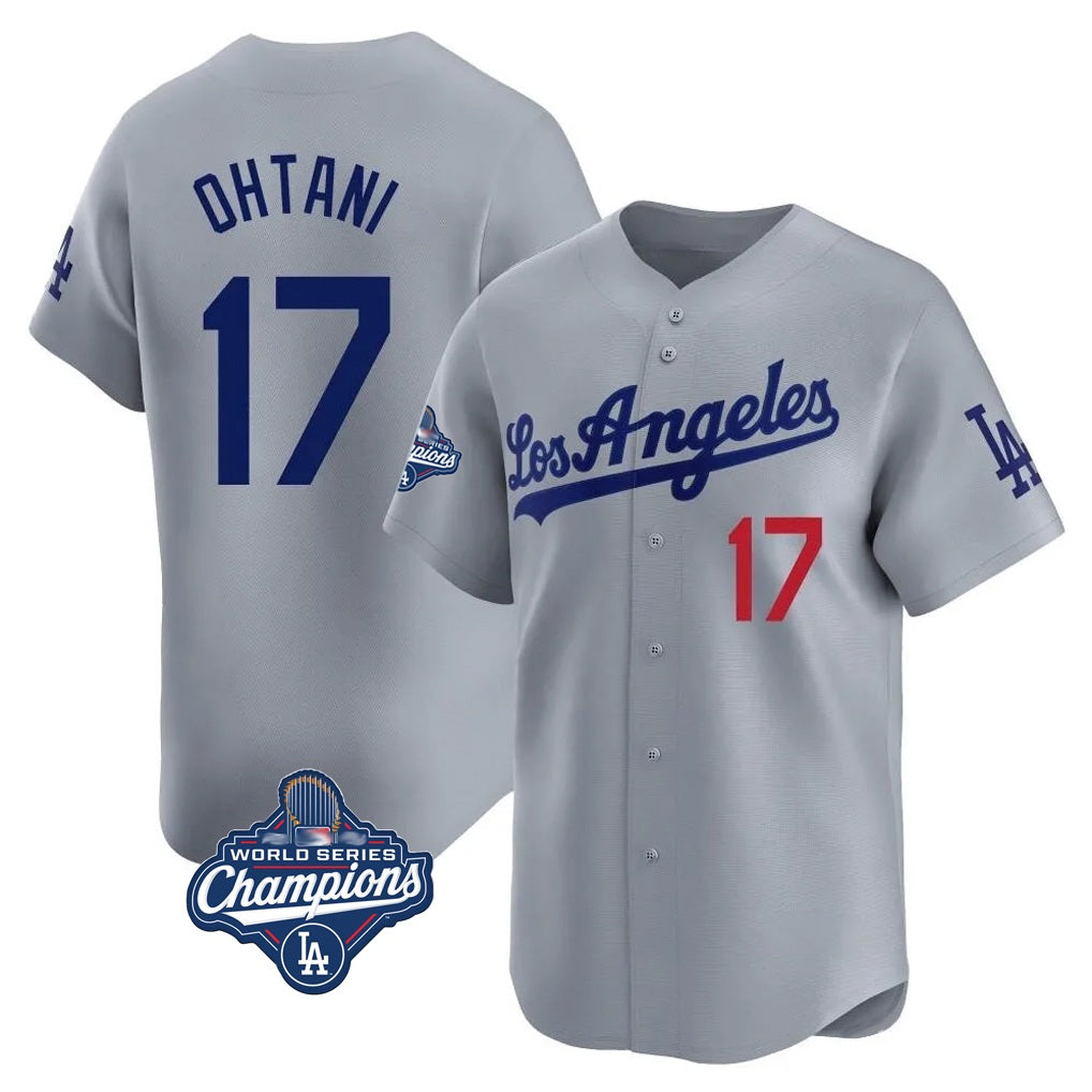 Los Angeles Dodgers #17 Shohei Ohtani Player Gray CONTON World Series Meet Limited Home Stitched Jerseys