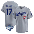 Los Angeles Dodgers #17 Shohei Ohtani Player Gray CONTON World Series Meet Limited Home Stitched Jerseys