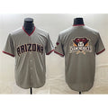 Arizona Diamondbacks Gray CONTON Team Big Logo Cool Base Stitched Jerseys