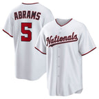 Washington Nationals #5 CJ Abrams White CONTON Home Replica Jersey