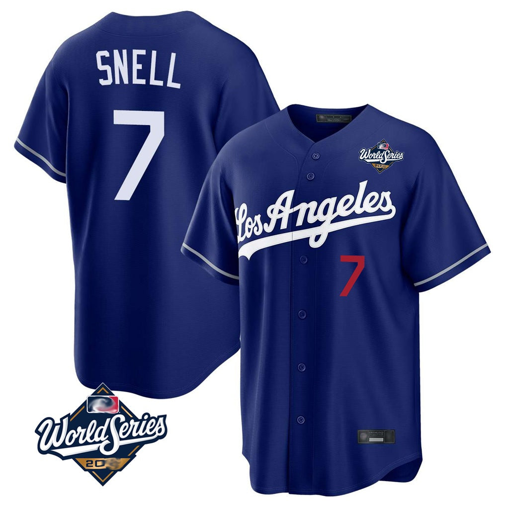 Los Angeles Dodgers #7 Blake Snell Player Royal CONTON Game World Series Home Stitched Jerseys