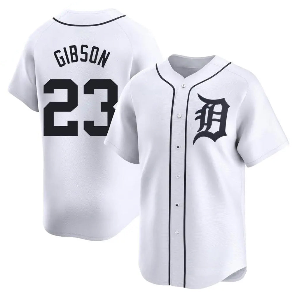 Detroit Tigers #23 Kirk Gibson Player White CONTON Home Limited Stitched Jerseys