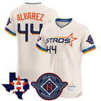 Houston Astros #44 Yordan Alvarez Player Cream CONTON City Connect Texas Patch Vapor Premier Limited Elite Home Stitched Jerseys
