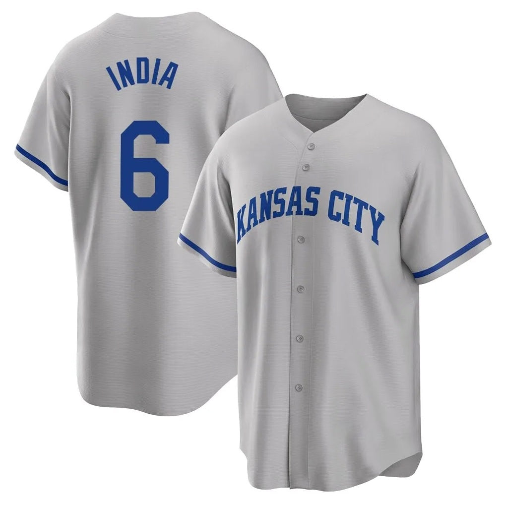 Kansas City Royals #6 Jonathan India Player Gray CONTON Game Home Stitched Jerseys