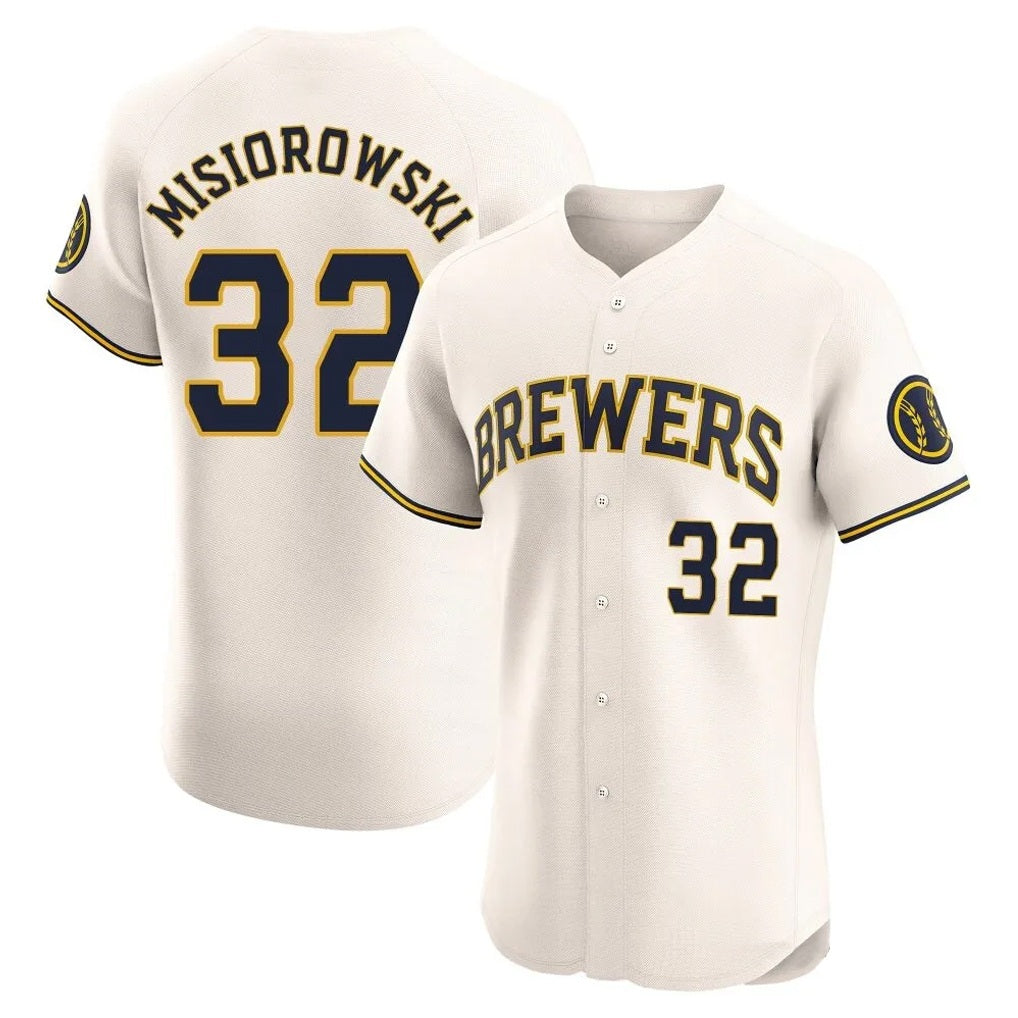 Milwaukee Brewers #32 Jacob Misiorowski Player Cream CONTON Home Limited Elite Stitched Jerseys