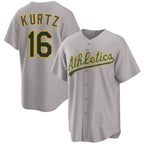 Oakland Athletics #16 Nick Kurtz Gray CONTON 2024 Away Limited Stitched Jersey