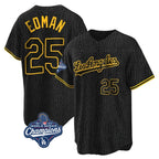 Los Angeles Dodgers #25 Tommy Edman Player Black CONTON World Series Meet Snake Skin City Limited Elite Home Stitched Jerseys