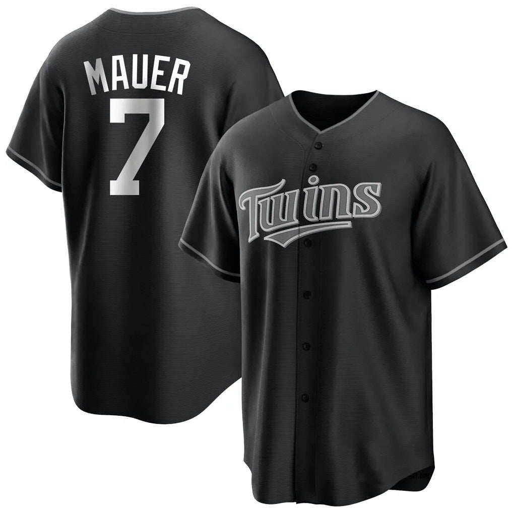 Minnesota Twins #7 Joe Mauer Player Black CONTONHome Game Stitched Jerseys