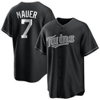 Minnesota Twins #7 Joe Mauer Player Black CONTONHome Game Stitched Jerseys
