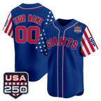 Custom San Francisco Giants America 250 Edition Vapor Premier Limited Royal CONTON Stitched Jerseys