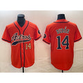 Houston Astros #14 Mauricio Dubon Number Orange CONTON With Patch Cool Base Stitched Jersey