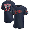 Minnesota Twins #37 Victor Caratini Player Navy CONTON60th Home Limited Elite Stitched Jerseys