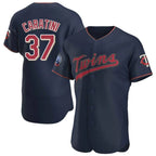 Minnesota Twins #37 Victor Caratini Player Navy CONTON60th Home Limited Elite Stitched Jerseys