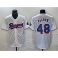 Texas Rangers #48 Jacob deGrom White CONTON 2024 Gold Collection Limited Cool Base Jersey