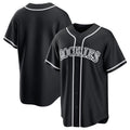 Colorado Rockies Blank Black CONTON Out Stitched Jersey