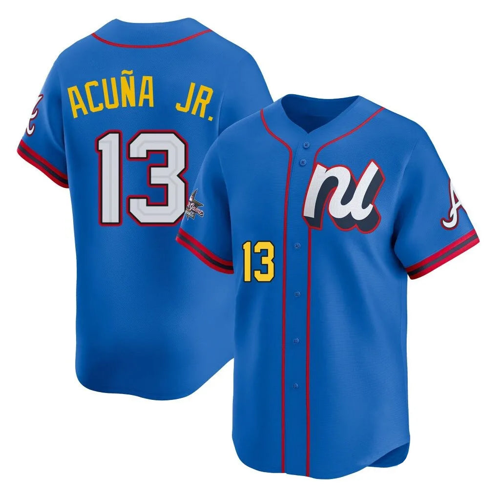 Atlanta Braves #13 Ronald Acuna Jr Player Royal CONTON National League All-Star Edition Game Stitched Jerseys