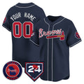 Custom Atlanta Braves Navy CONTON 2024 Spring Training Patch Limited Stitched Jersey