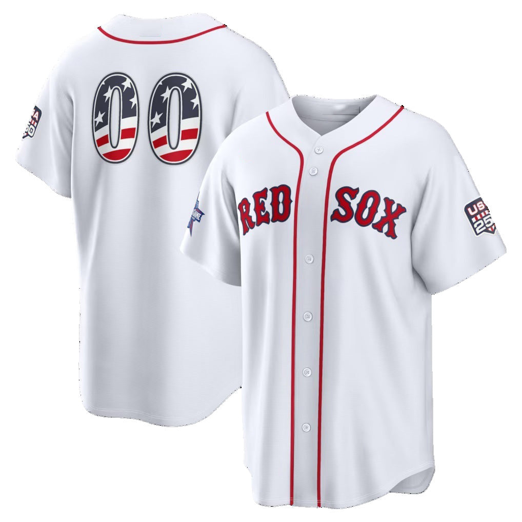 Custom Boston Red Sox 2026 All-Star Edition Stars & Stripes White CONTON Stadium Pick-A-Player Jersey